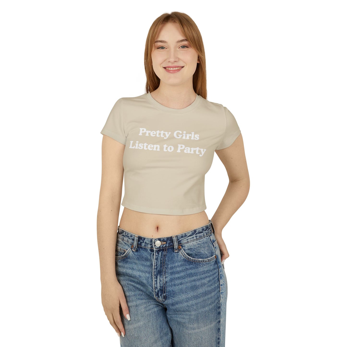 pretty girls listen to party crop-top